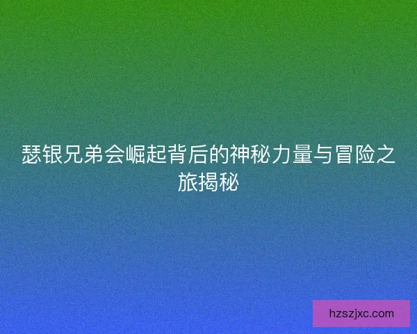 瑟银兄弟会崛起背后的神秘力量与冒险之旅揭秘