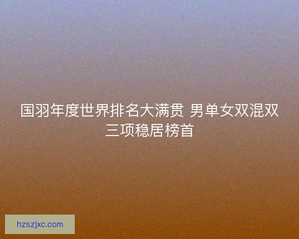 国羽年度世界排名大满贯 男单女双混双三项稳居榜首