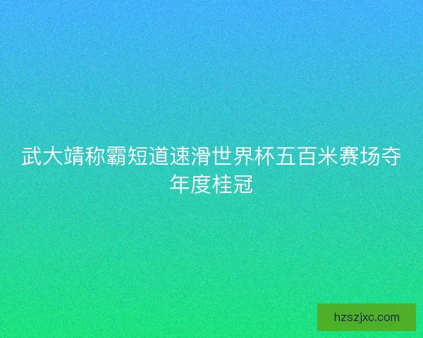武大靖称霸短道速滑世界杯五百米赛场夺年度桂冠